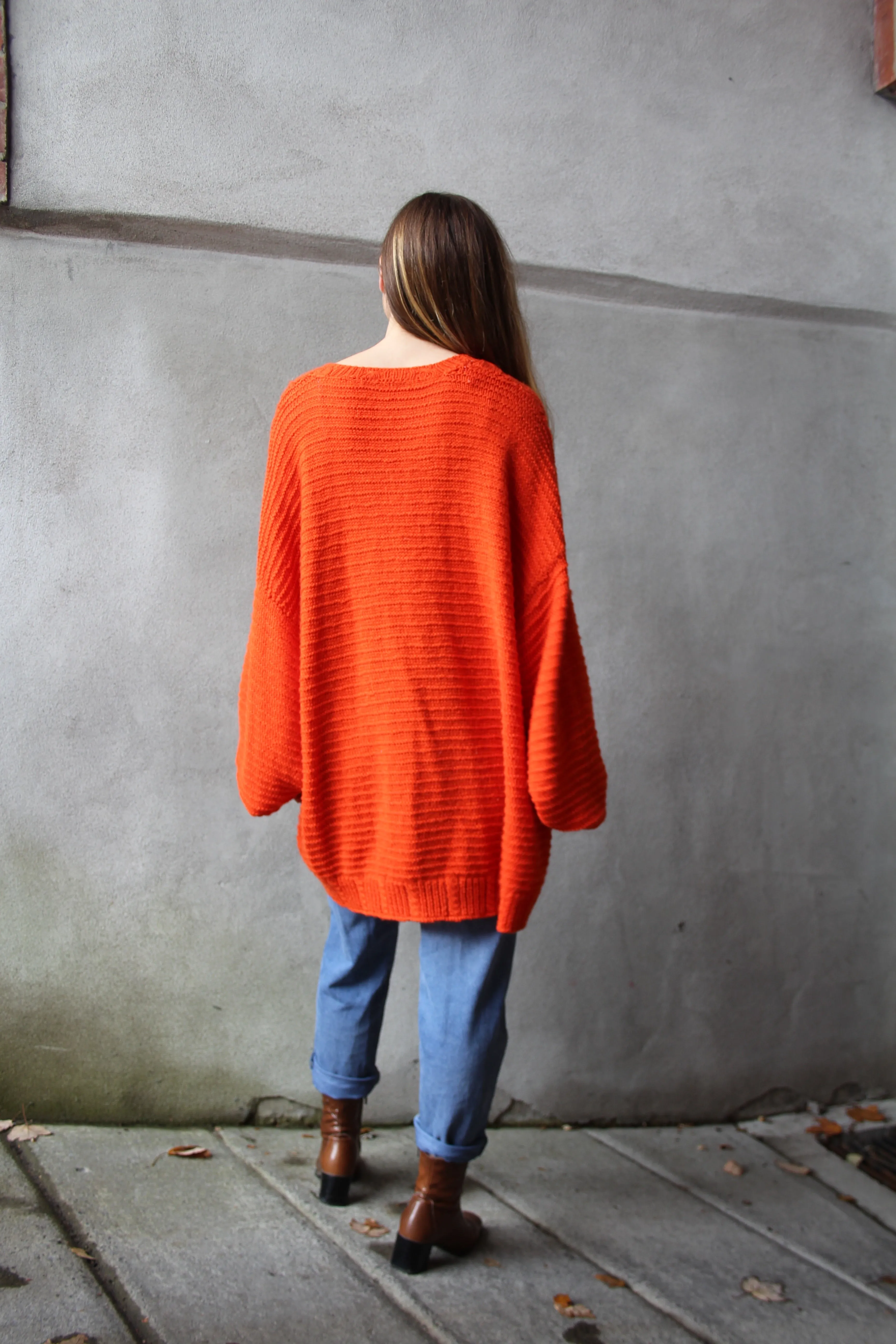 Cozy Flamingo Orange Knit - XL 