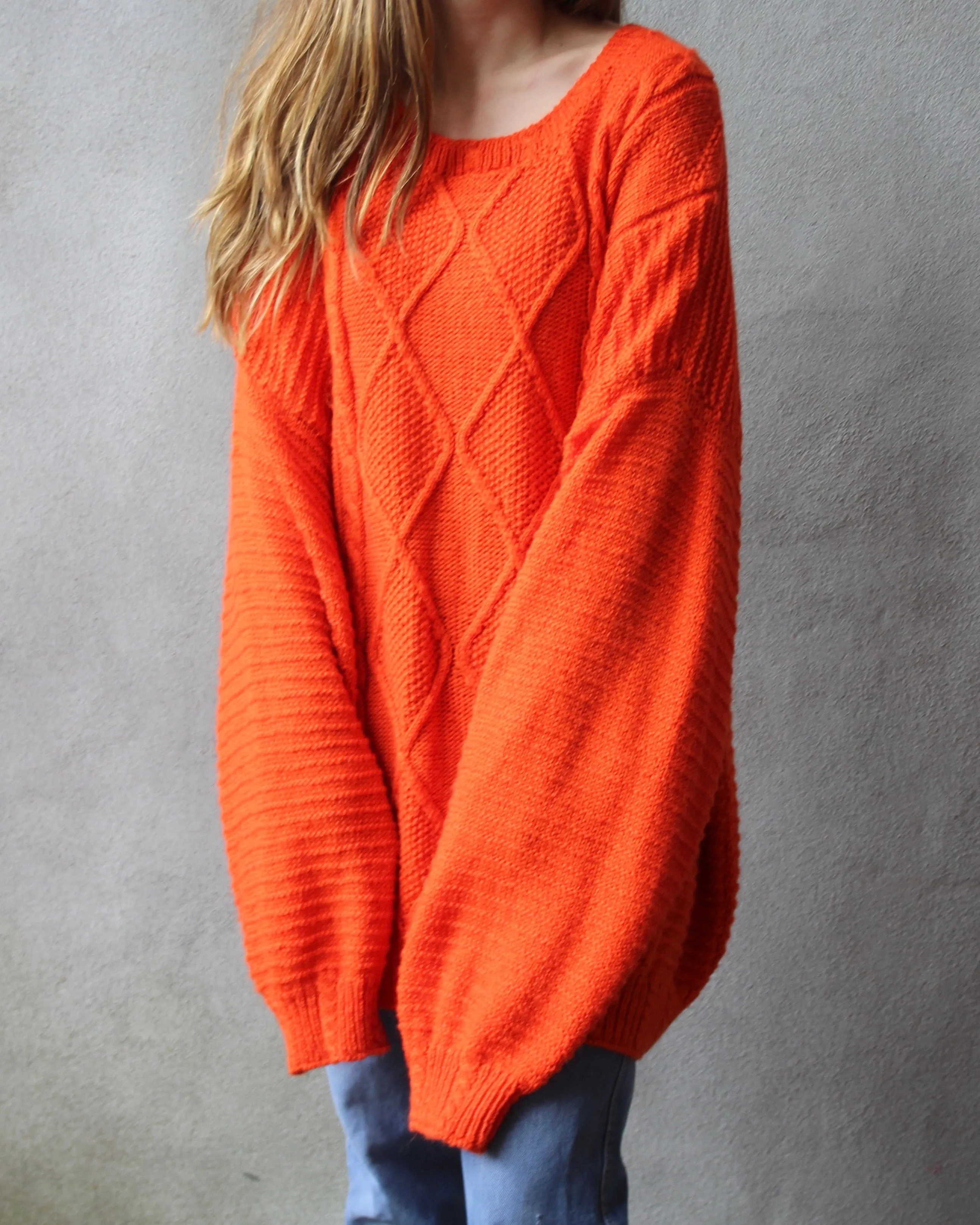 Cozy Flamingo Orange Knit - XL 