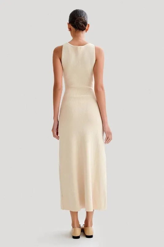 Cream Maxi Knit Dress