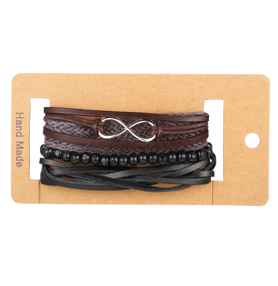 Creative Hemp Rope Braided Men's Leather Bracelet