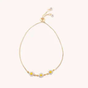 Daisy Gold Sliders: White