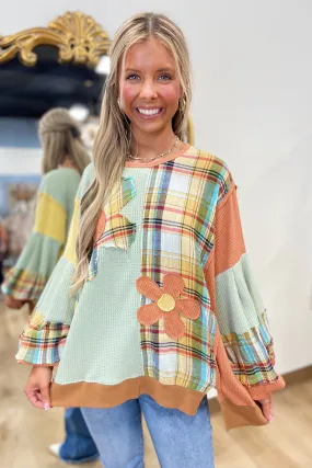 Daisy Patch Thermal Knit Top