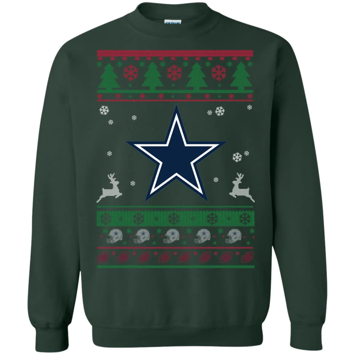 Dallas Cowboys Logo Football Teams Ugly Christmas Sweater Unisex Crewneck Pullover Sweatshirt