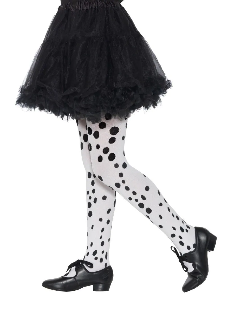 Dalmatian Tights, Childs, Black & White, Age 6-12