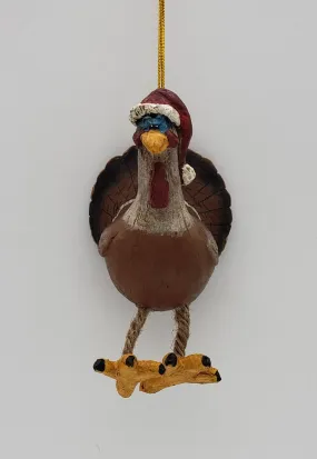 Dangling Leg Turkey Christmas Ornament