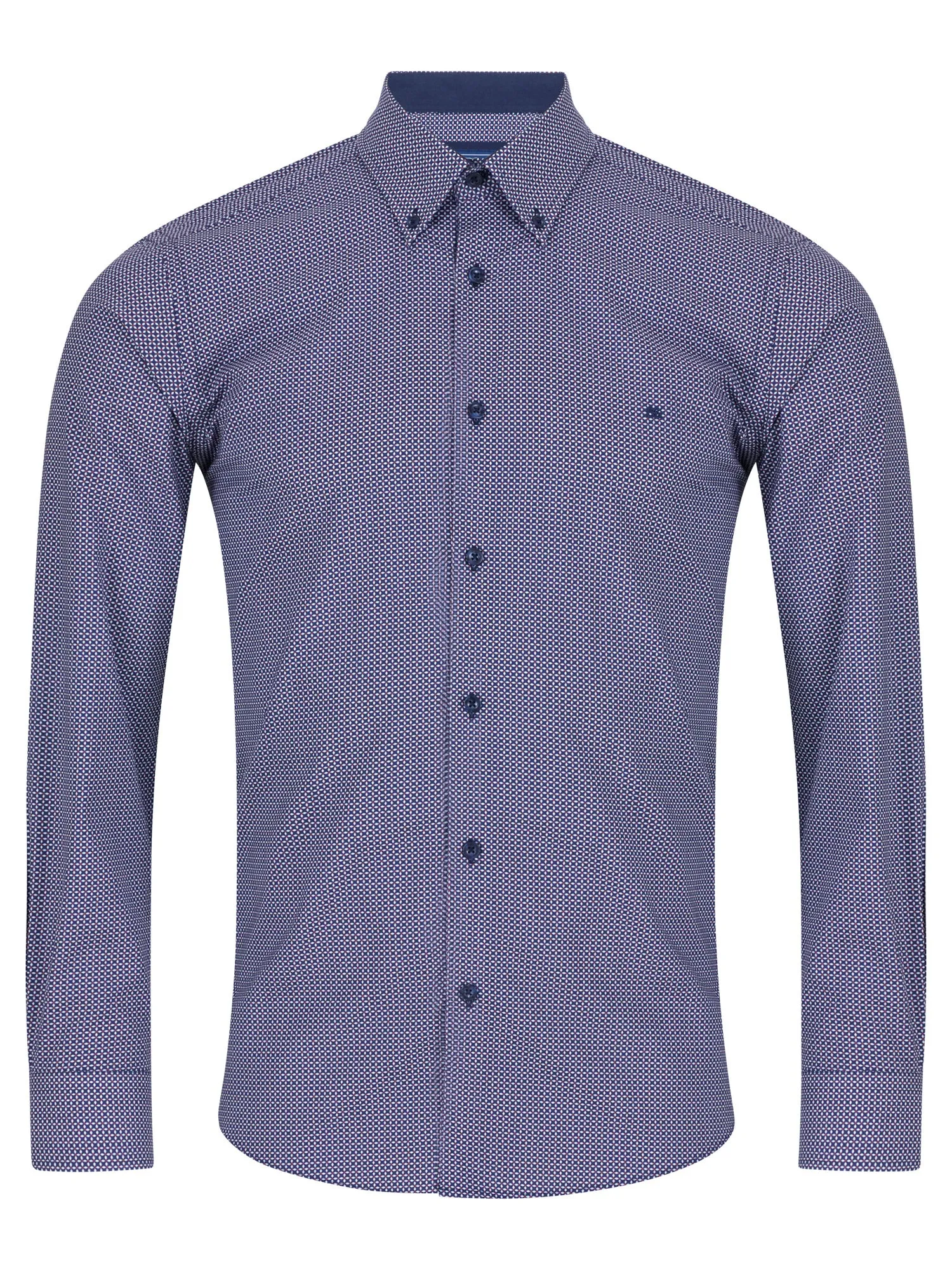 Daniel Grahame Long Sleeve Casual Shirt - Navy/Red