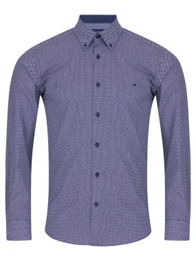 Daniel Grahame Long Sleeve Casual Shirt - Navy/Red