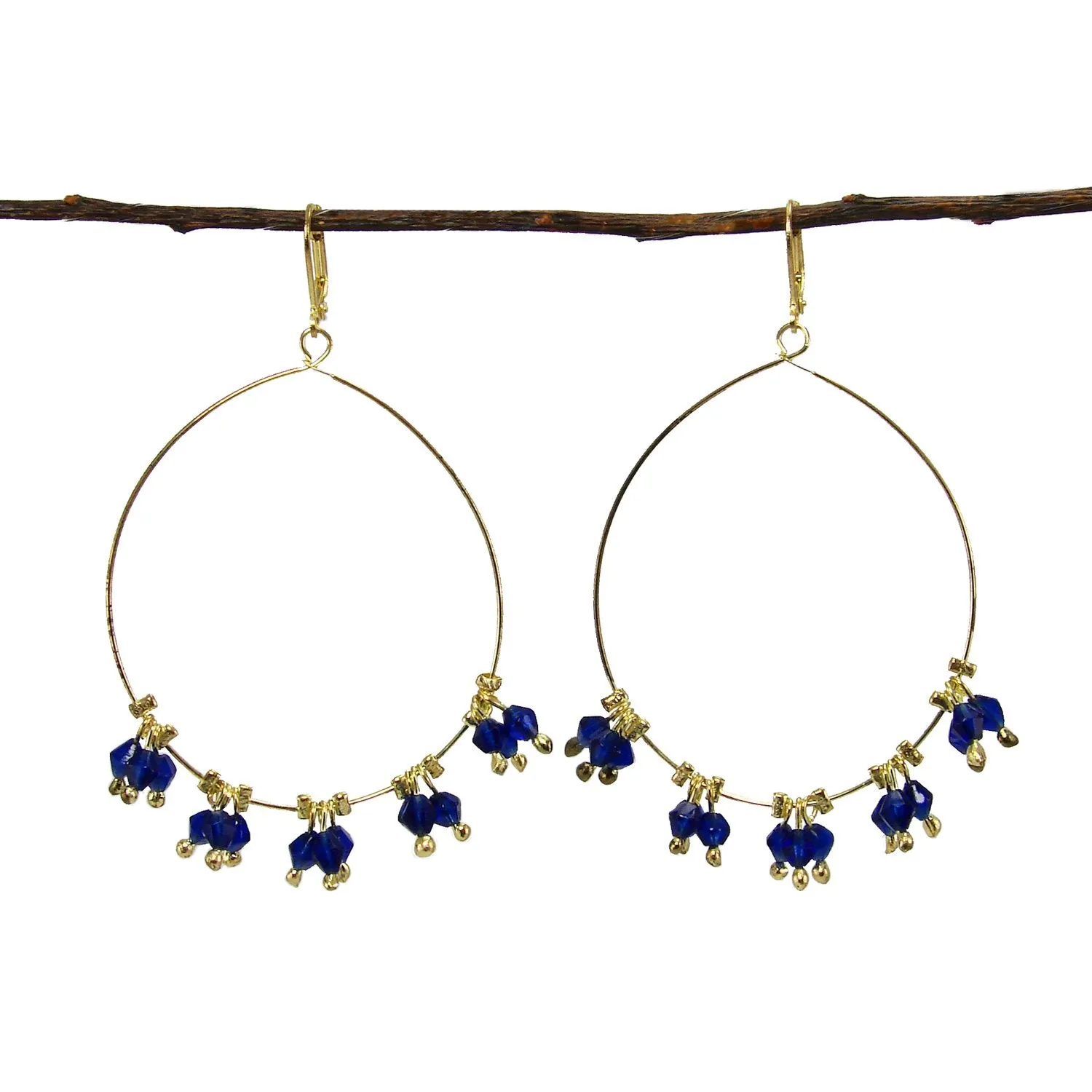 Delicate Droplet Earrings in Cobalt WorldFinds