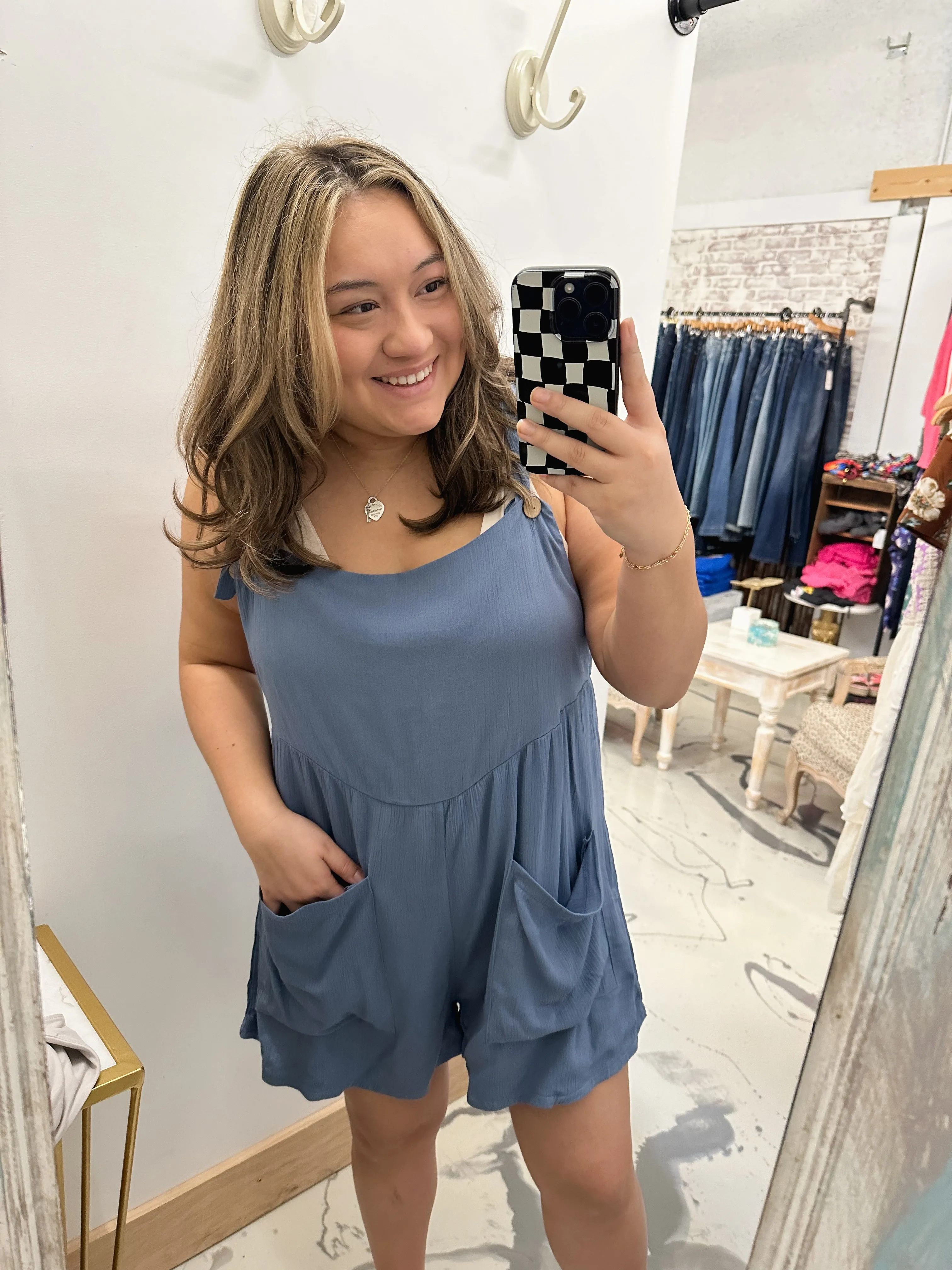 Down Right Denim Overall Shorts