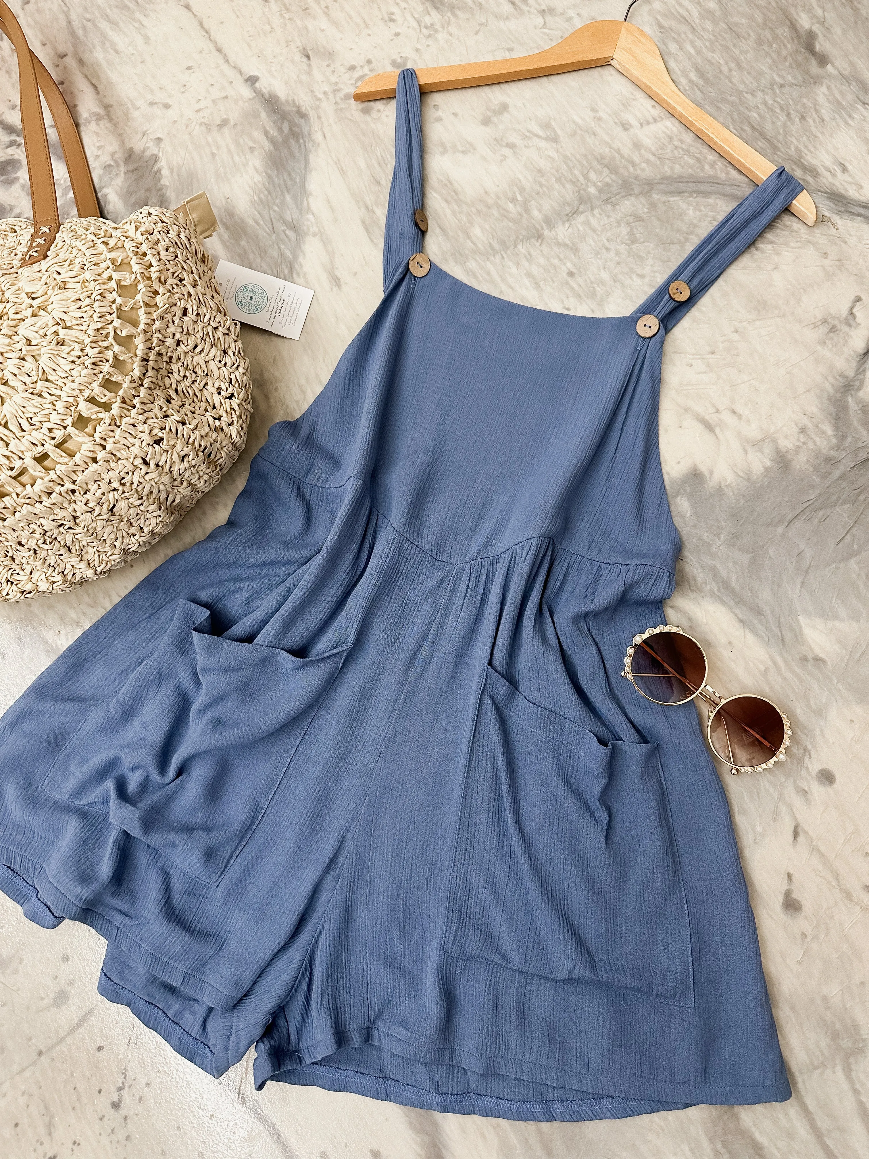 Down Right Denim Overall Shorts