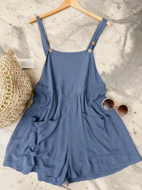 Down Right Denim Overall Shorts