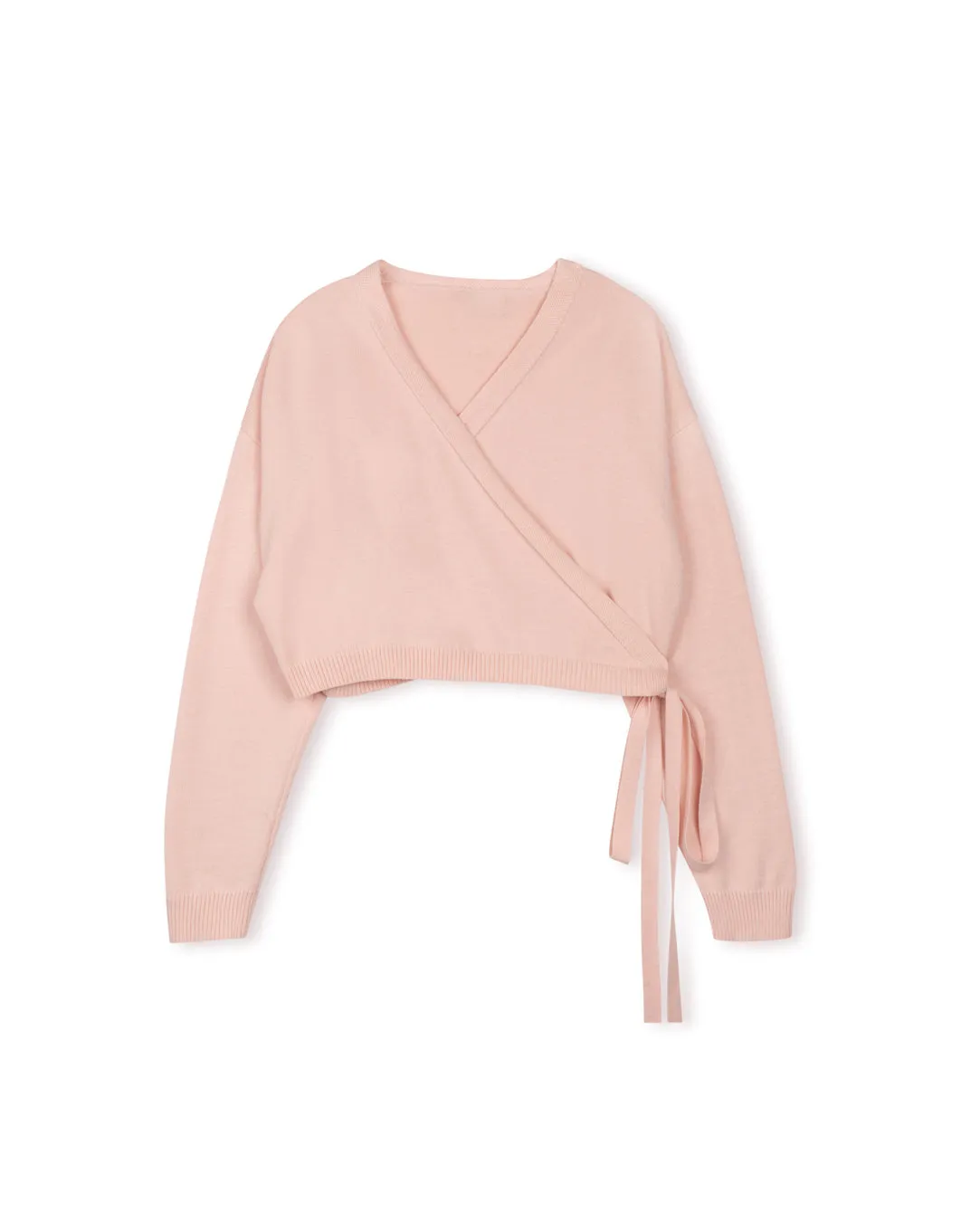 dress cropped knit wrap over - light blue