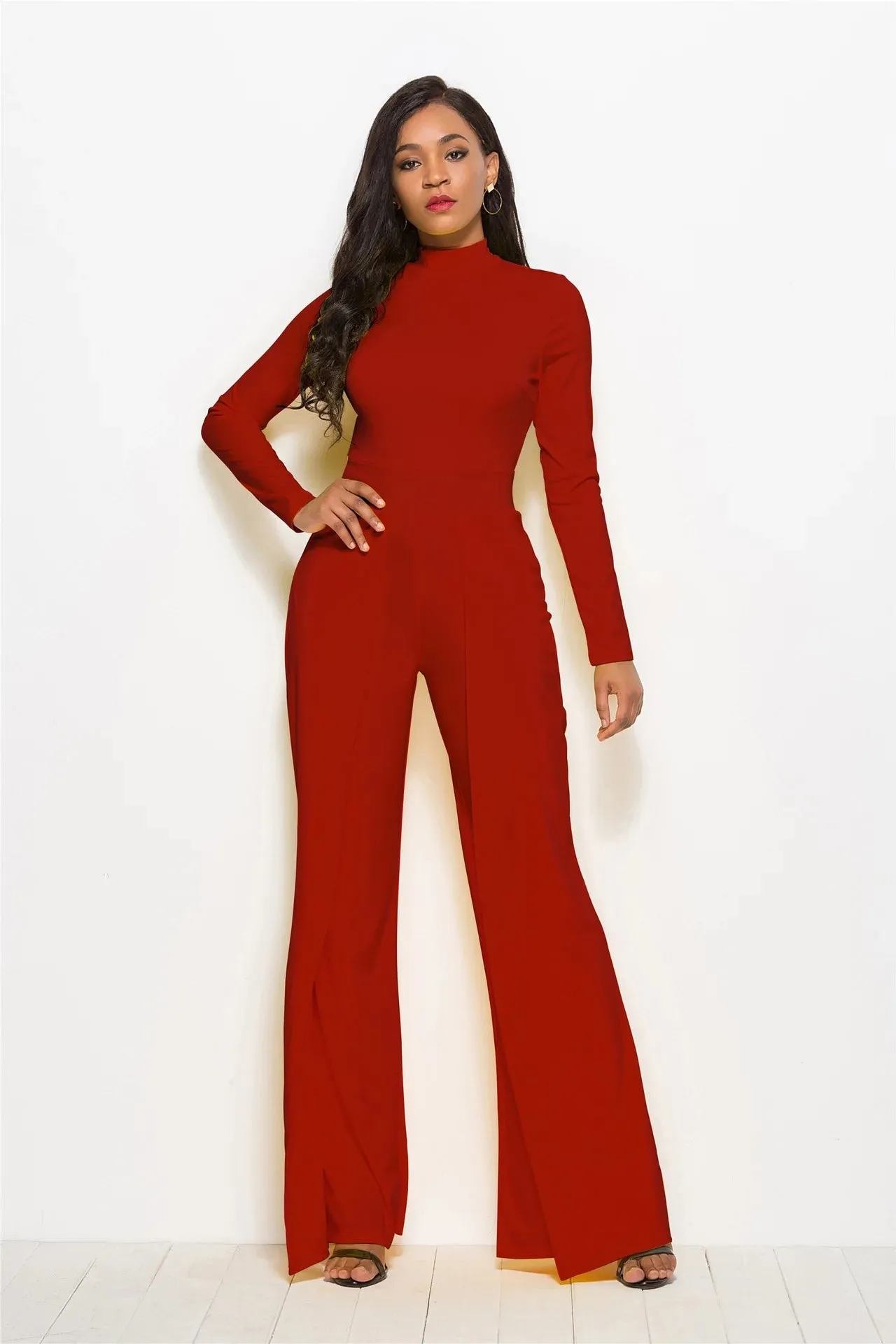 Dressy Wide Leg O-Neck Jumpsuit