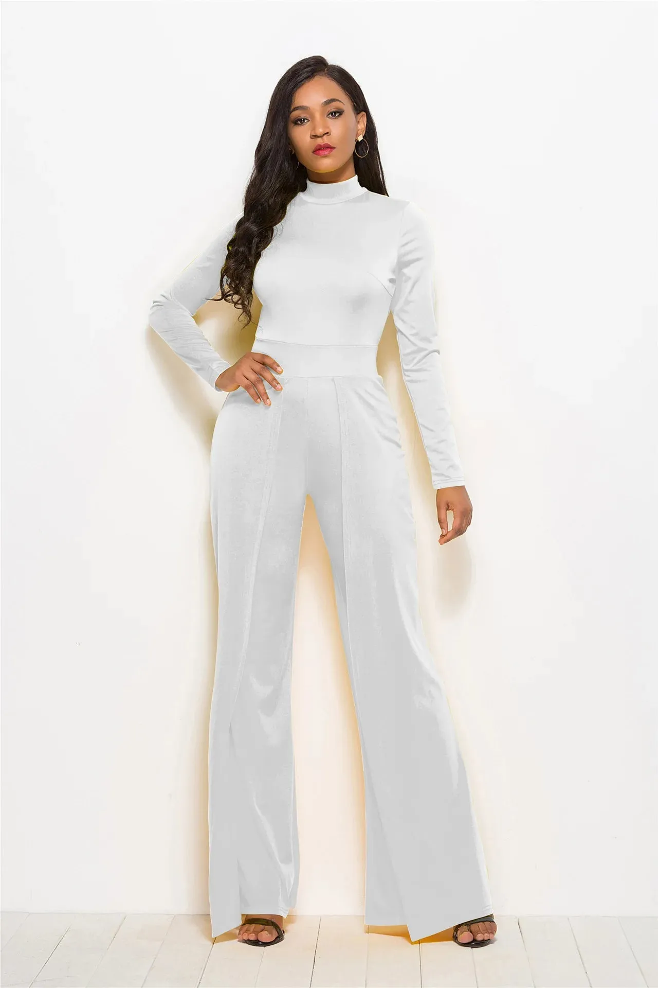 Dressy Wide Leg O-Neck Jumpsuit