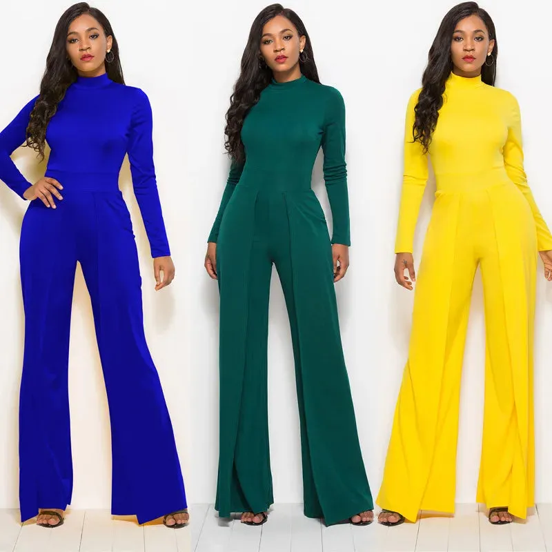 Dressy Wide Leg O-Neck Jumpsuit