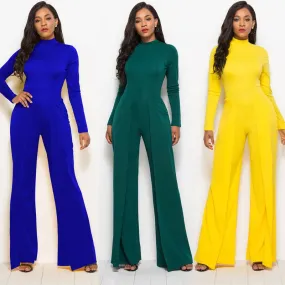 Dressy Wide Leg O-Neck Jumpsuit