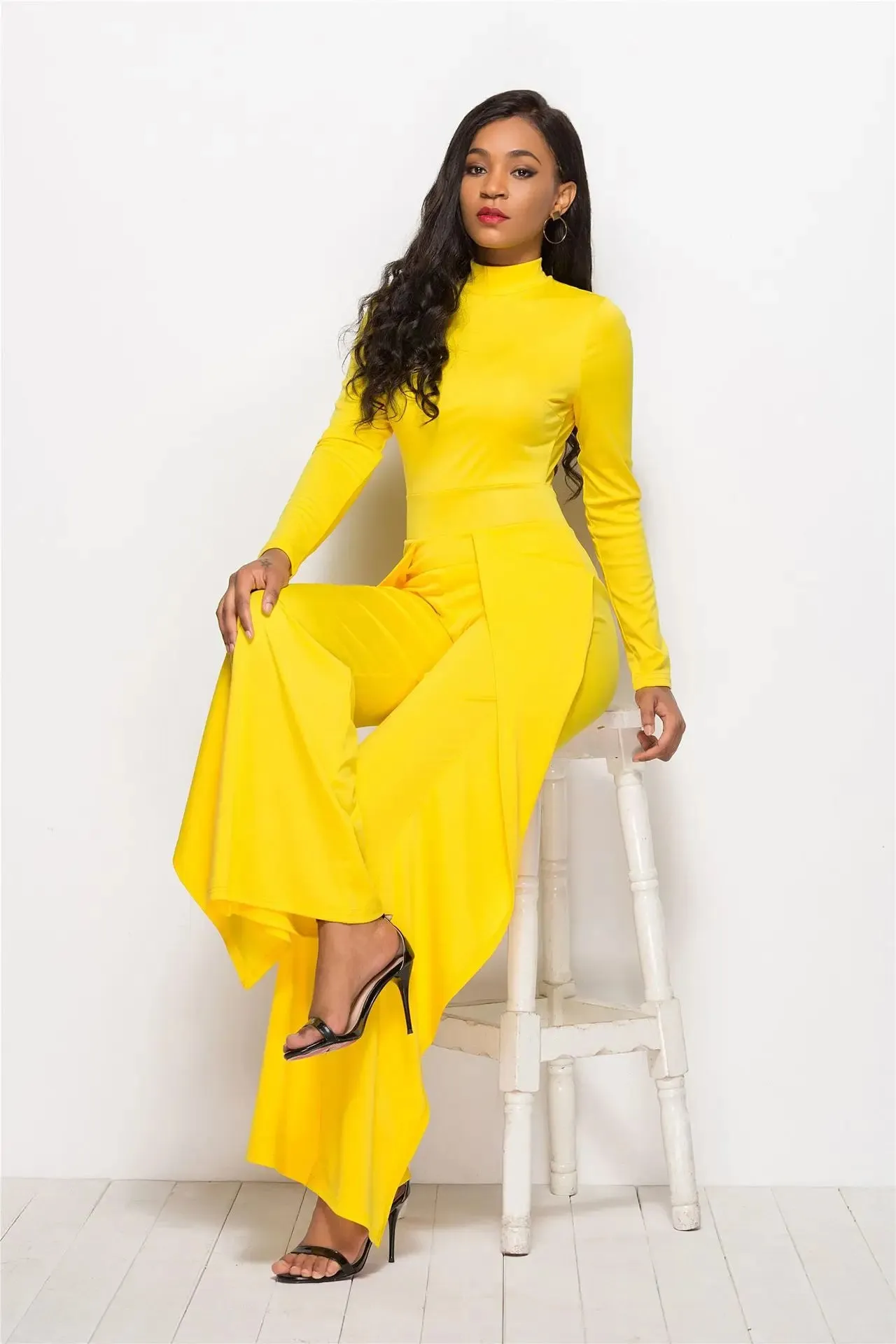Dressy Wide Leg O-Neck Jumpsuit