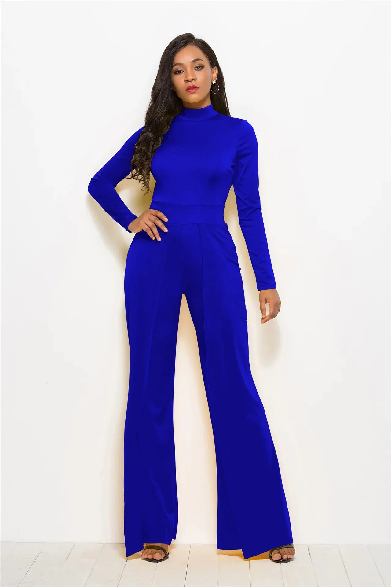 Dressy Wide Leg O-Neck Jumpsuit