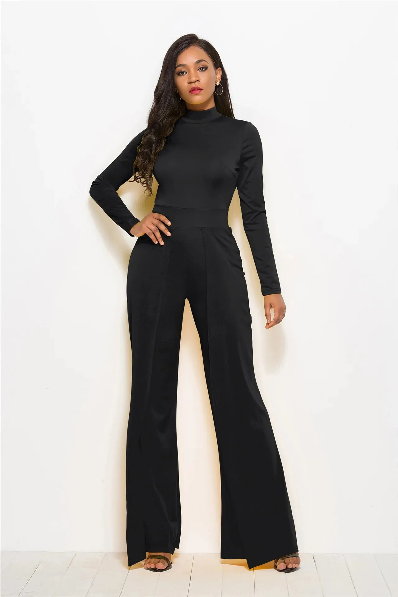 Dressy Wide Leg O-Neck Jumpsuit