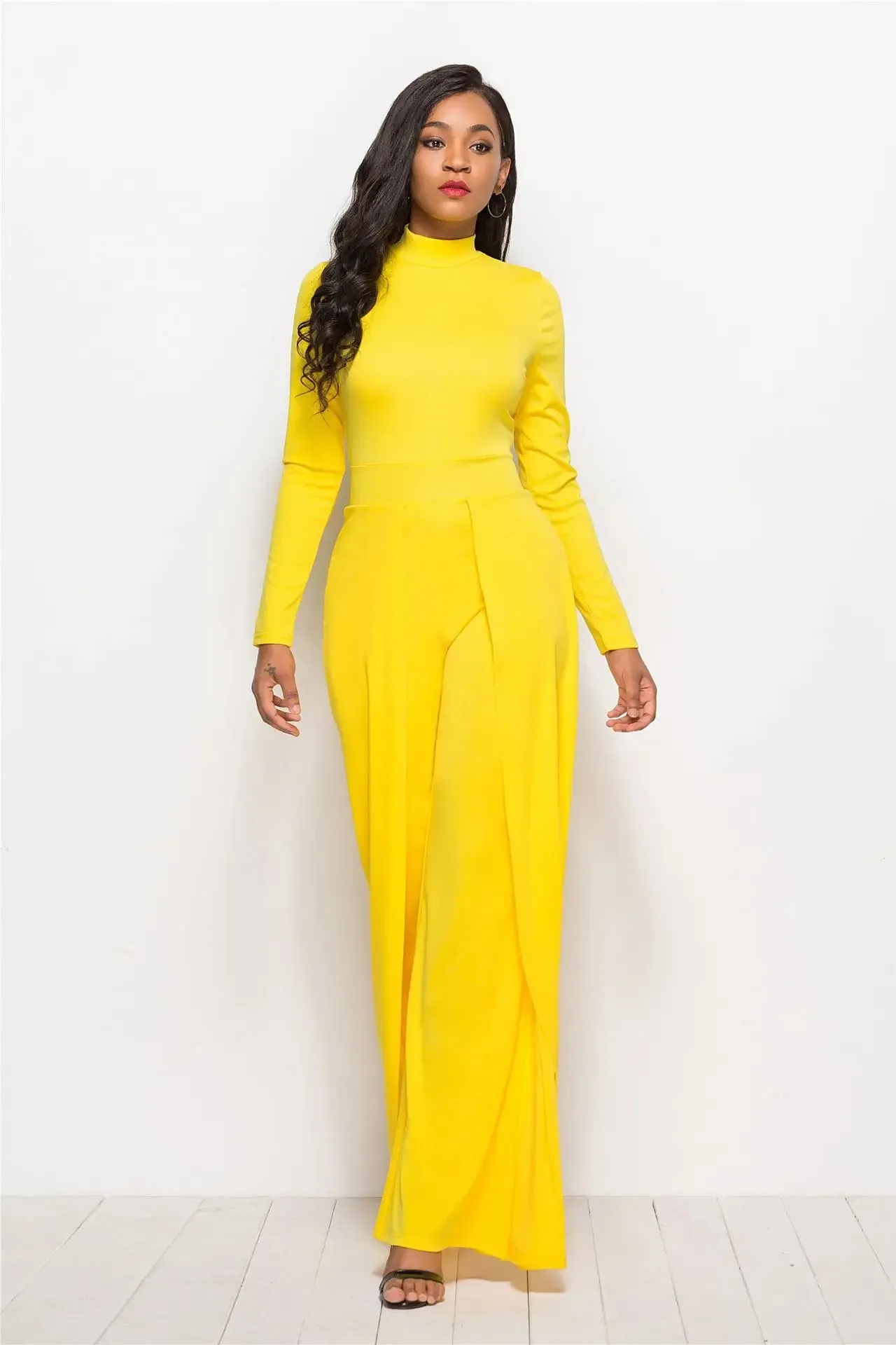 Dressy Wide Leg O-Neck Jumpsuit