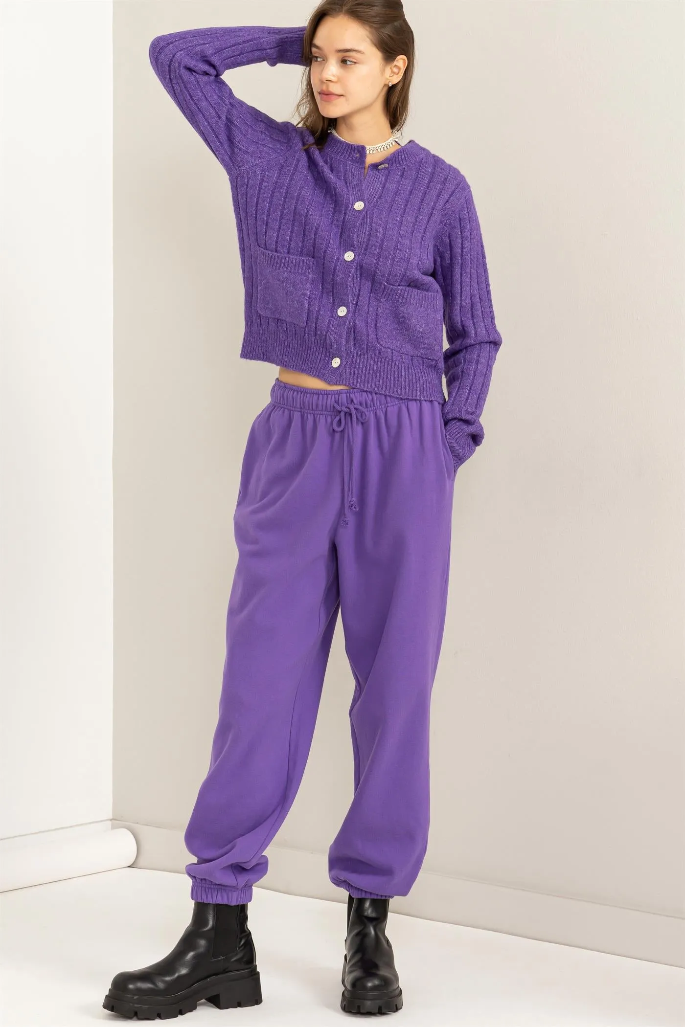 DZ24A317-High-waist Drawstring Joggger Pants