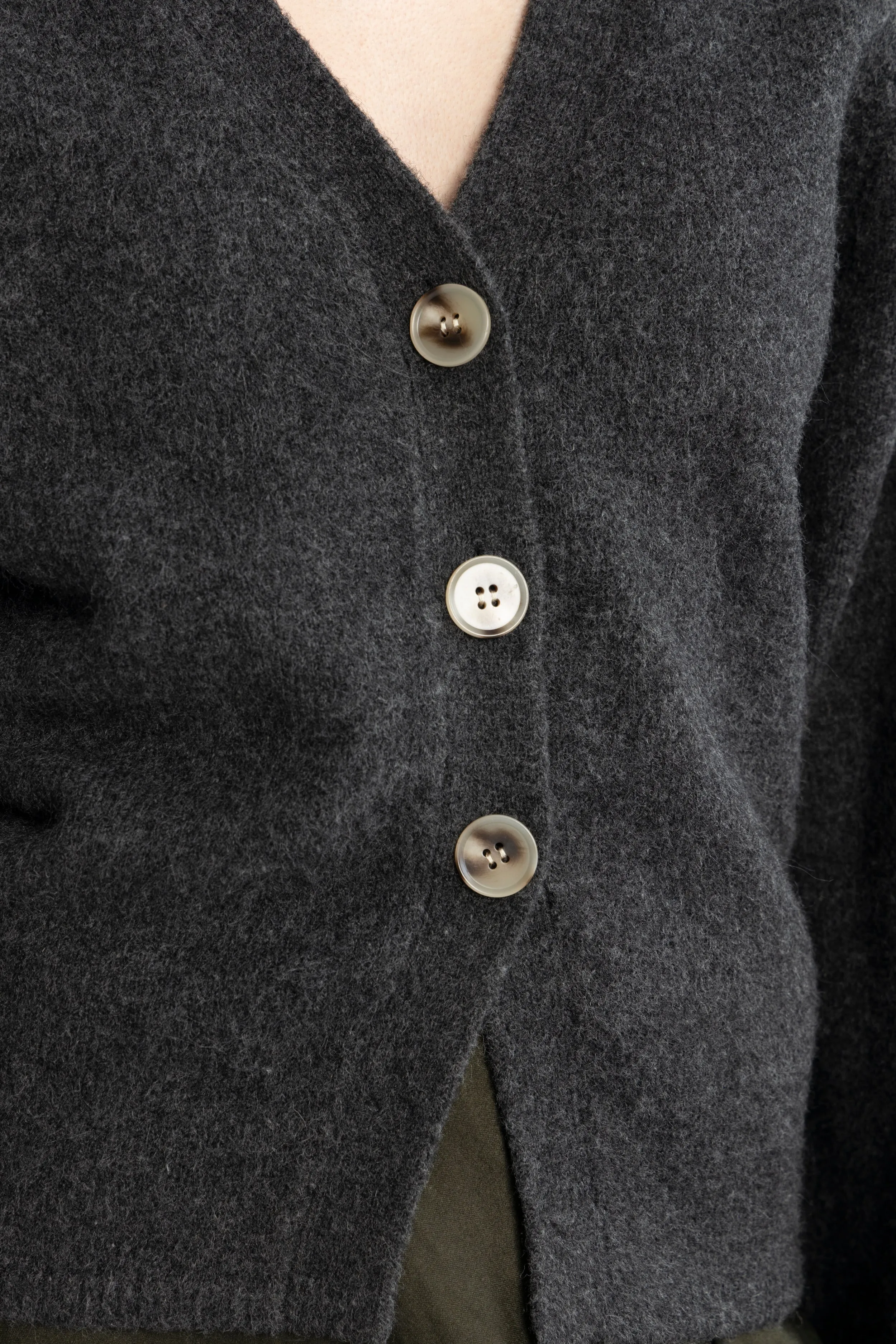 Elisabeth Knit Cardigan - Dark Grey Melange