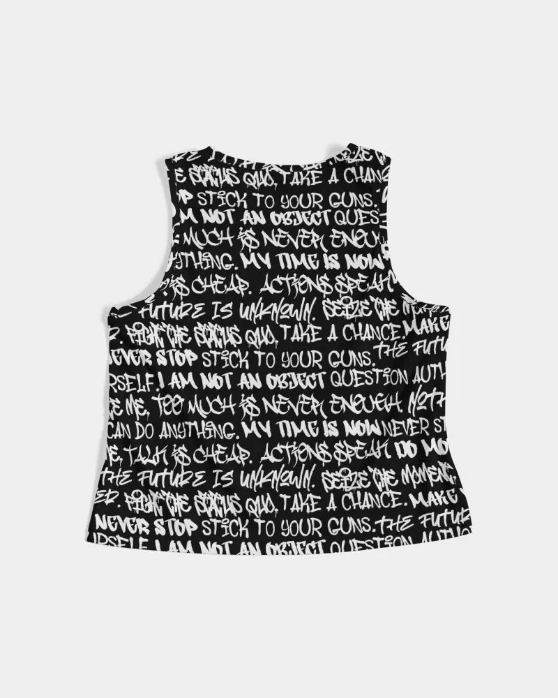 Empowering Graffiti Women's Cropped Tank