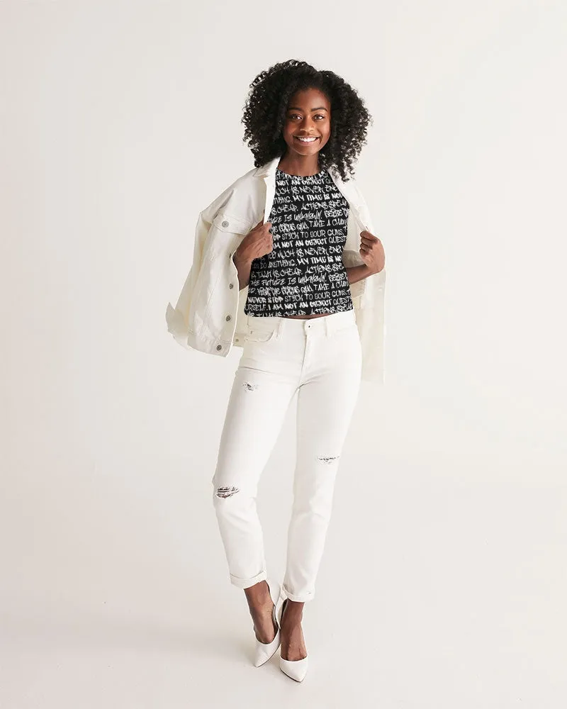 Empowering Graffiti Women's Cropped Tank