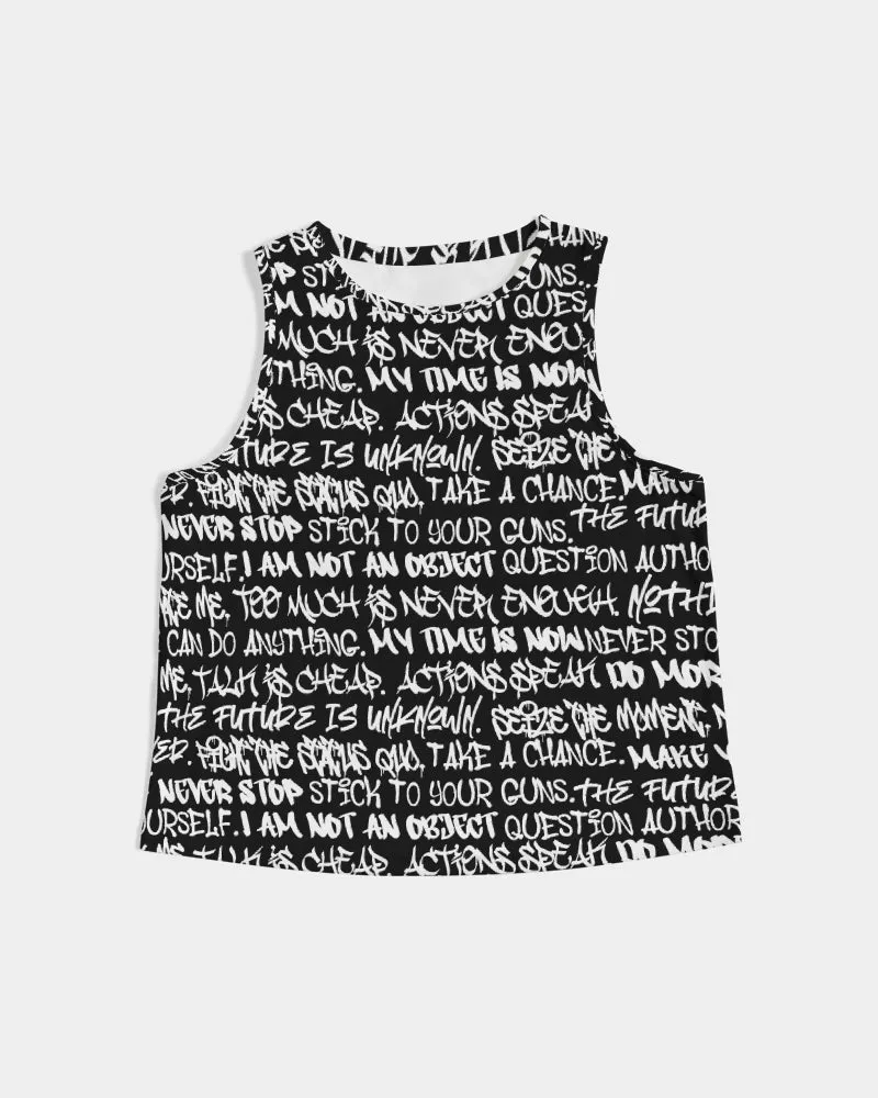 Empowering Graffiti Women's Cropped Tank