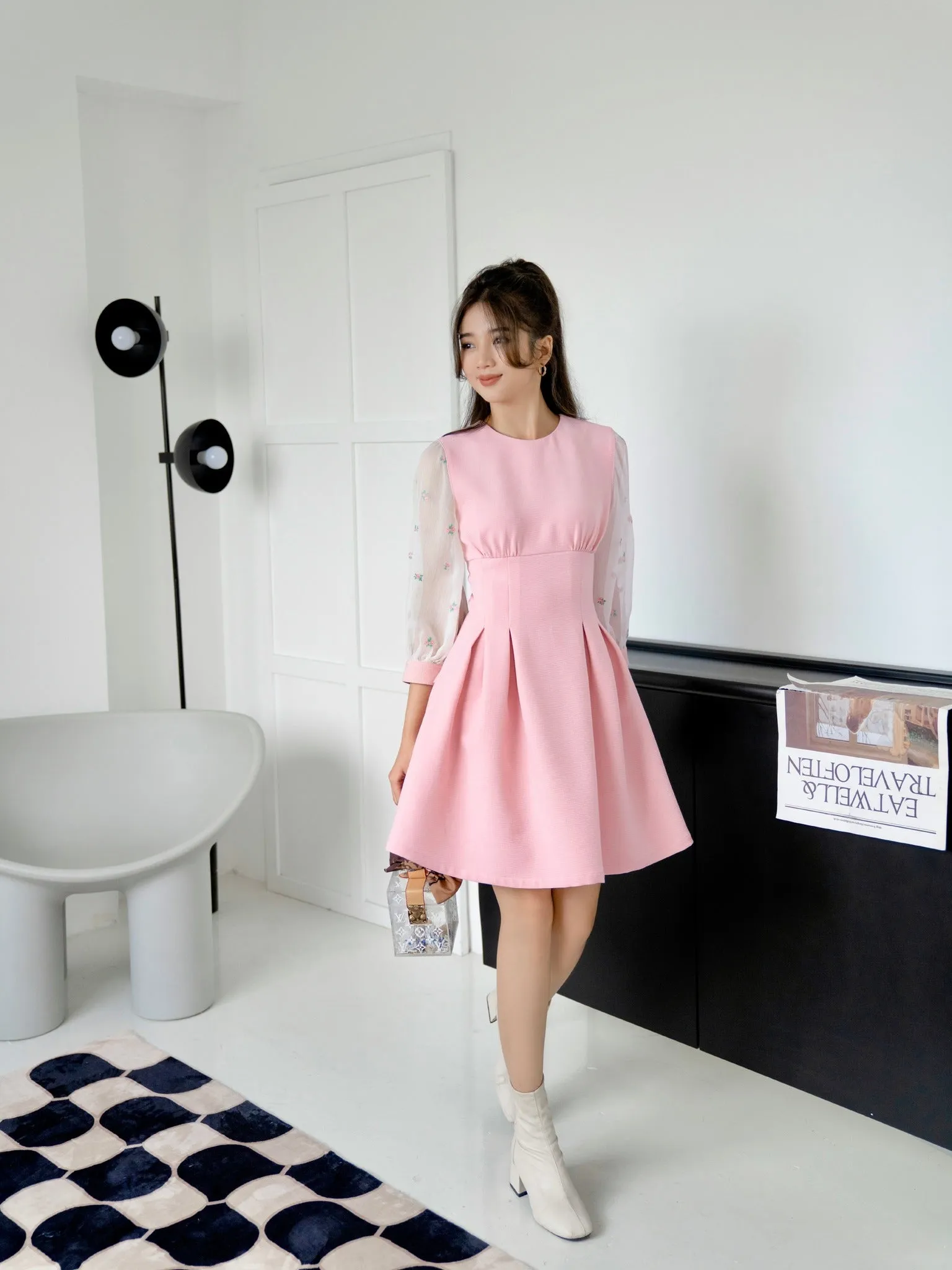 Esther Pink Roses Princess Dress - Gu Fashion | Vietnam Fashion