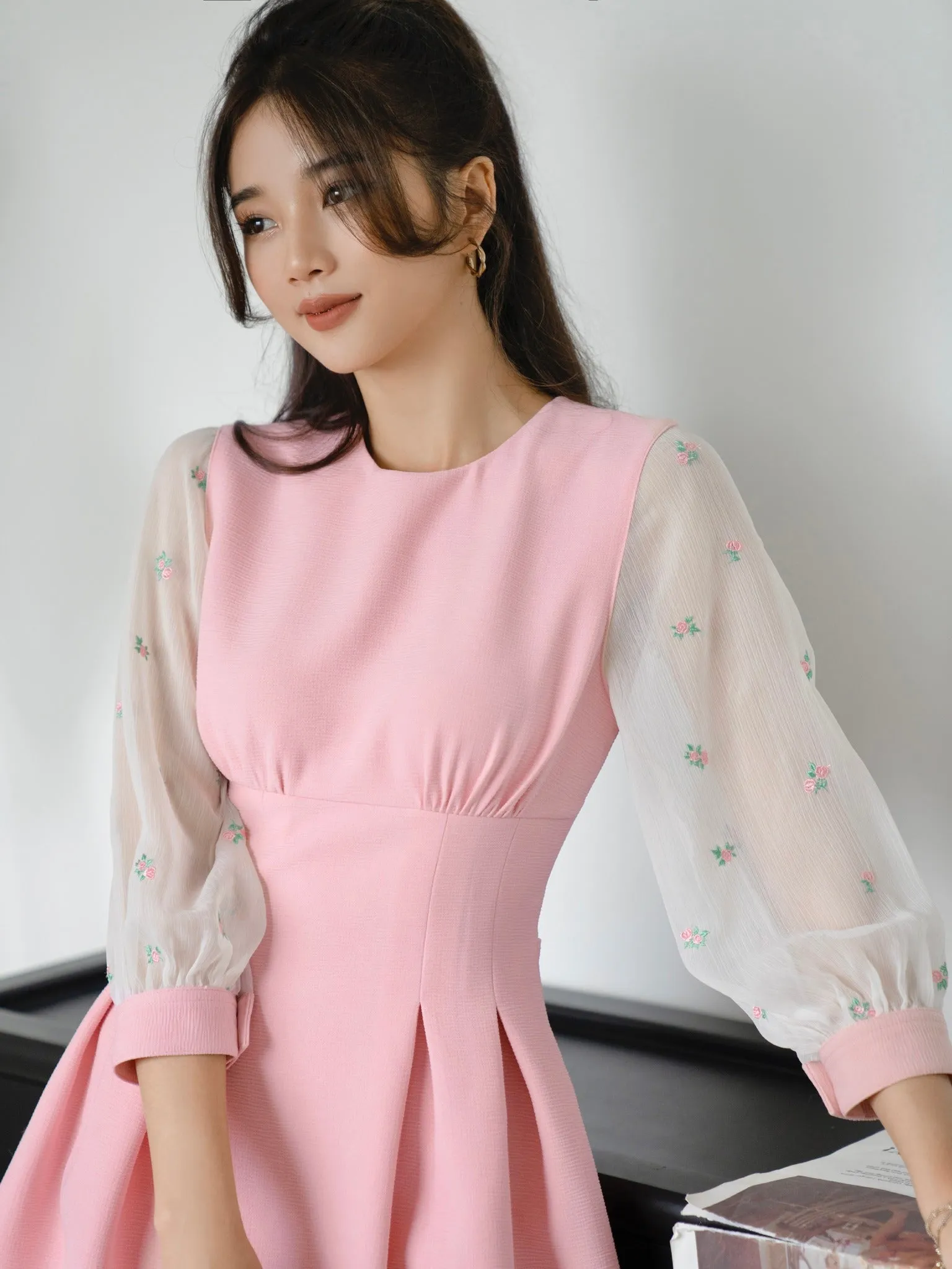 Esther Pink Roses Princess Dress - Gu Fashion | Vietnam Fashion