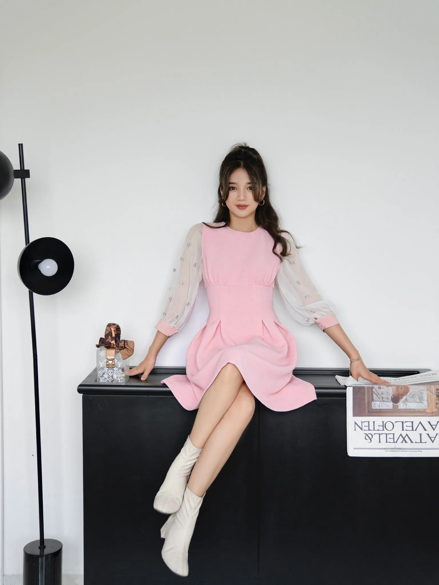 Esther Pink Roses Princess Dress - Gu Fashion | Vietnam Fashion