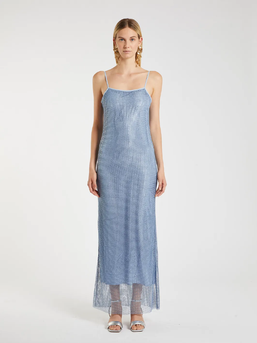 Fish Net Rhinestone Slip Dress