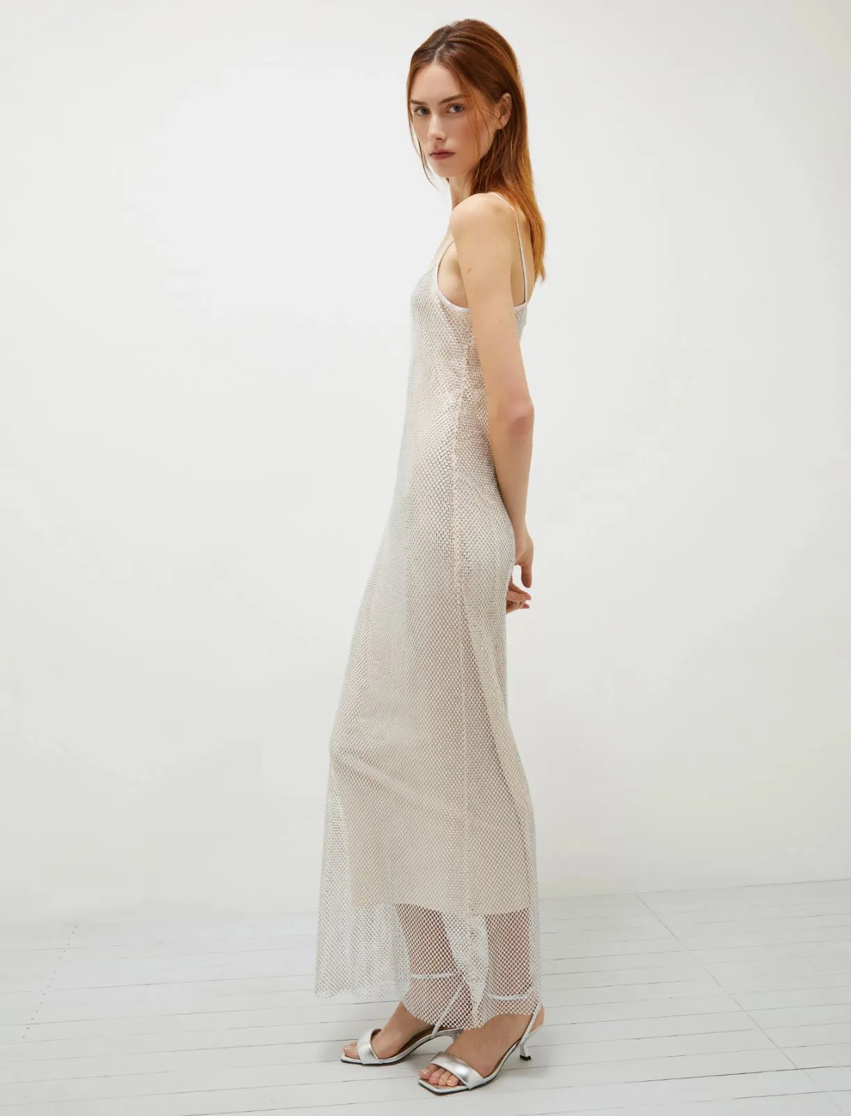 Fish Net Rhinestone Slip Dress