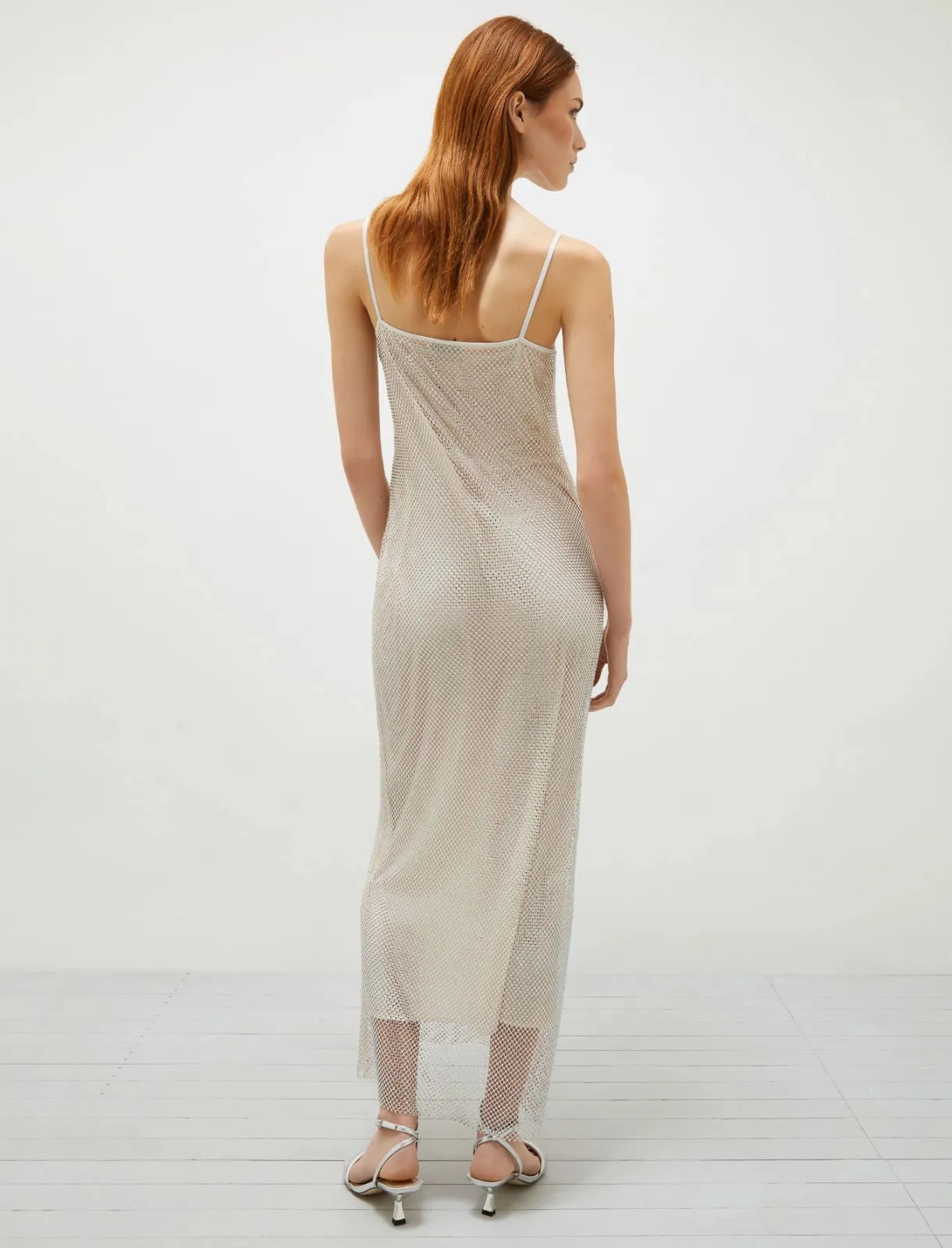 Fish Net Rhinestone Slip Dress