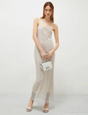 Fish Net Rhinestone Slip Dress