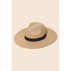 Flat Western Wide Brim Ribbon Hat