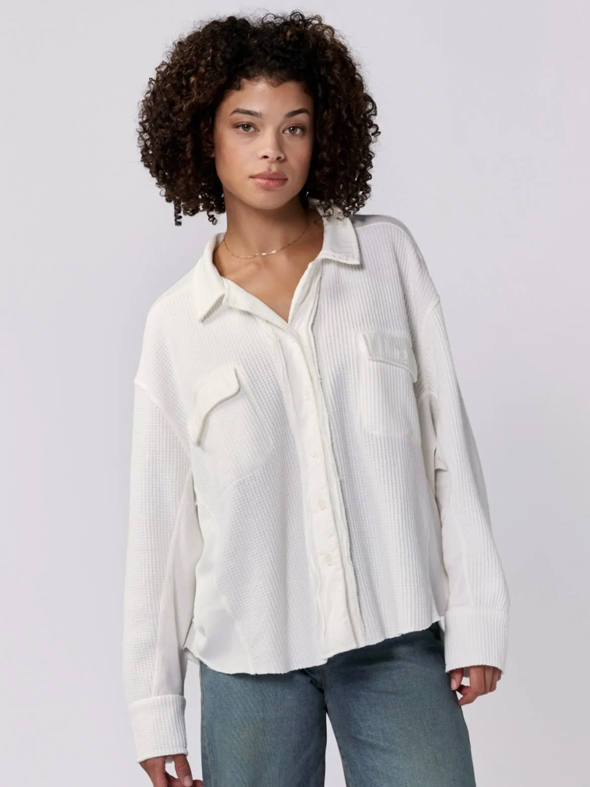 Foster Thermal Button Down in White