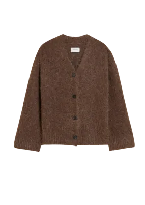 Fure Fluffy Cardigan - Dark Brown