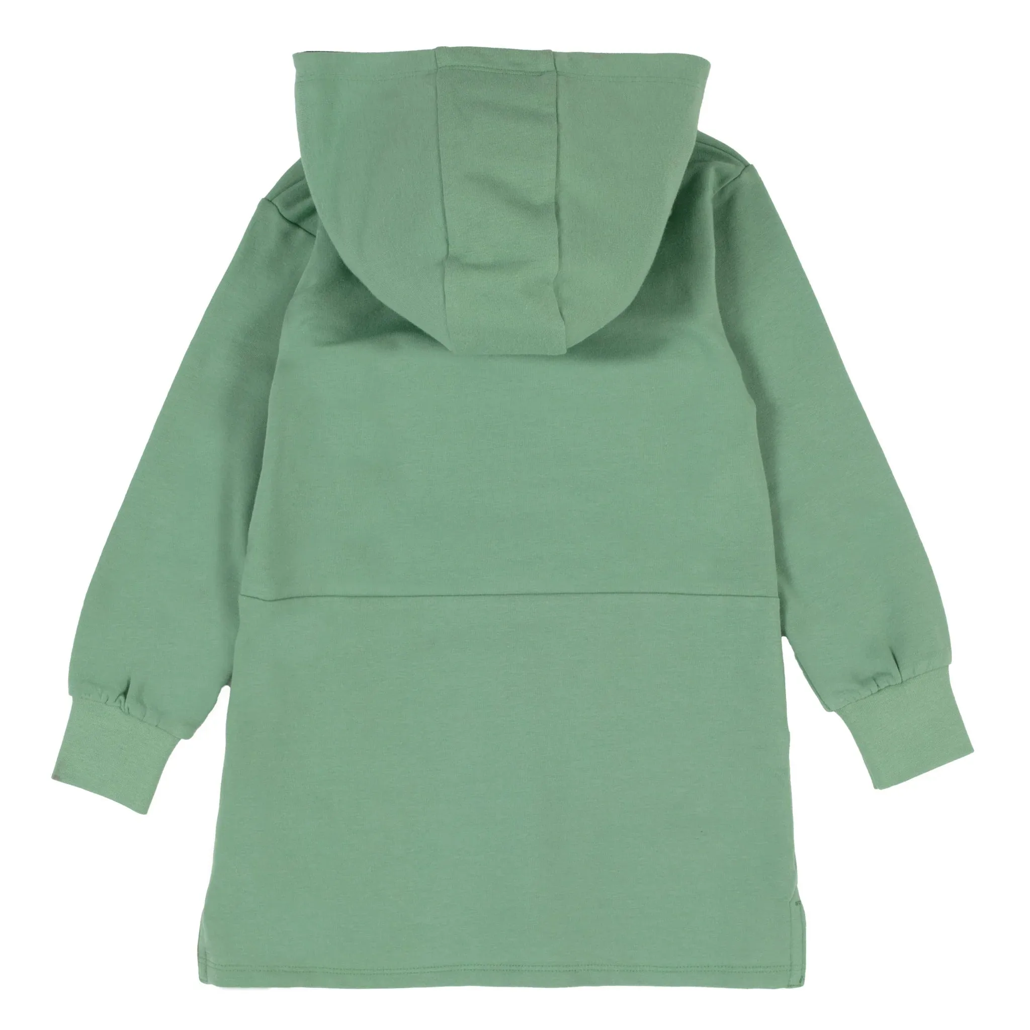 Girls Green Hooded Tunic with Flowers-Nano