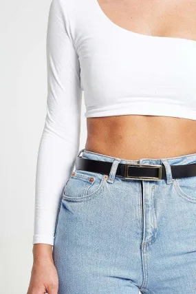 Gold Buckle Belt in Black