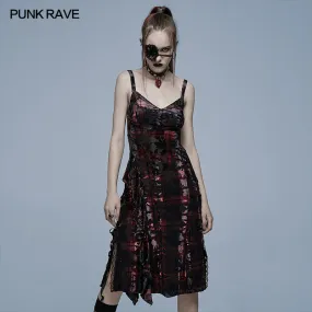 Goth velvet slip dress