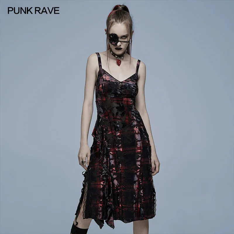 Goth velvet slip dress