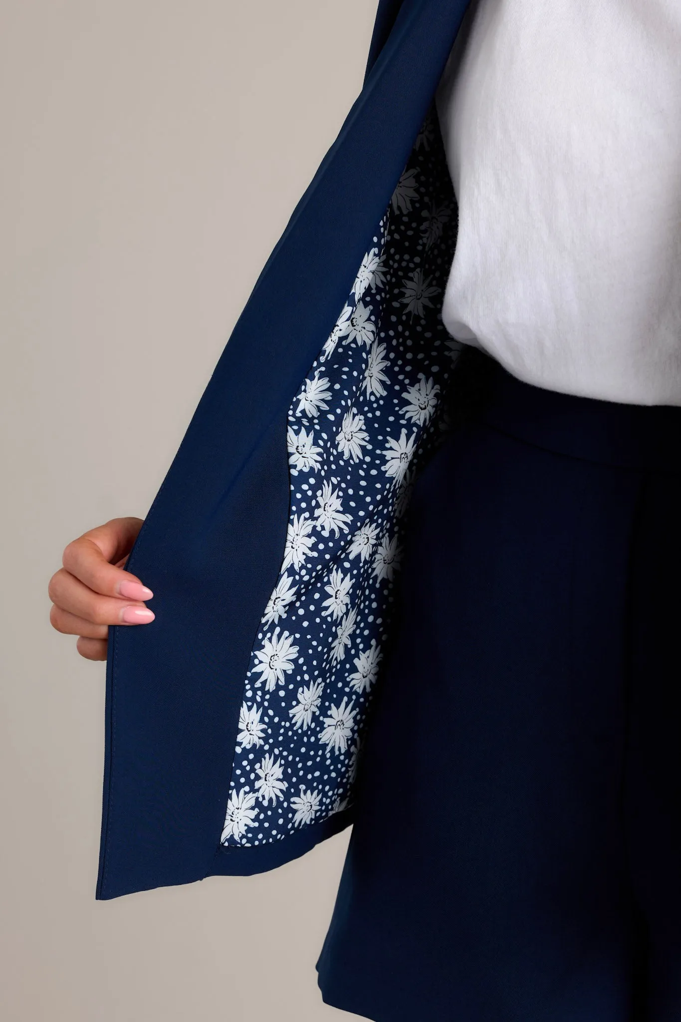Grace In Every Step Lightweight Navy Blazer