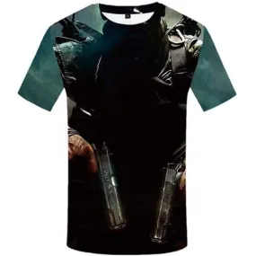 Gun T shirts Men Military Tshirt Anime Metal T-shirts 3d War Tshirt Printed Gothic Tshirts Novelty Short Sleeve Fashion Men Tee