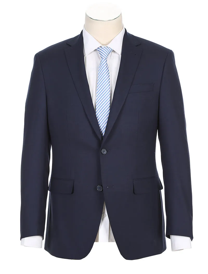 Half Canvas Stretch Wool Dress Suit Regular Fit 2 Piece in Navy