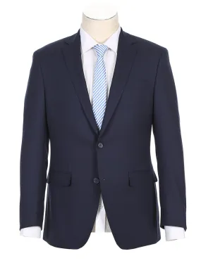 Half Canvas Stretch Wool Dress Suit Regular Fit 2 Piece in Navy