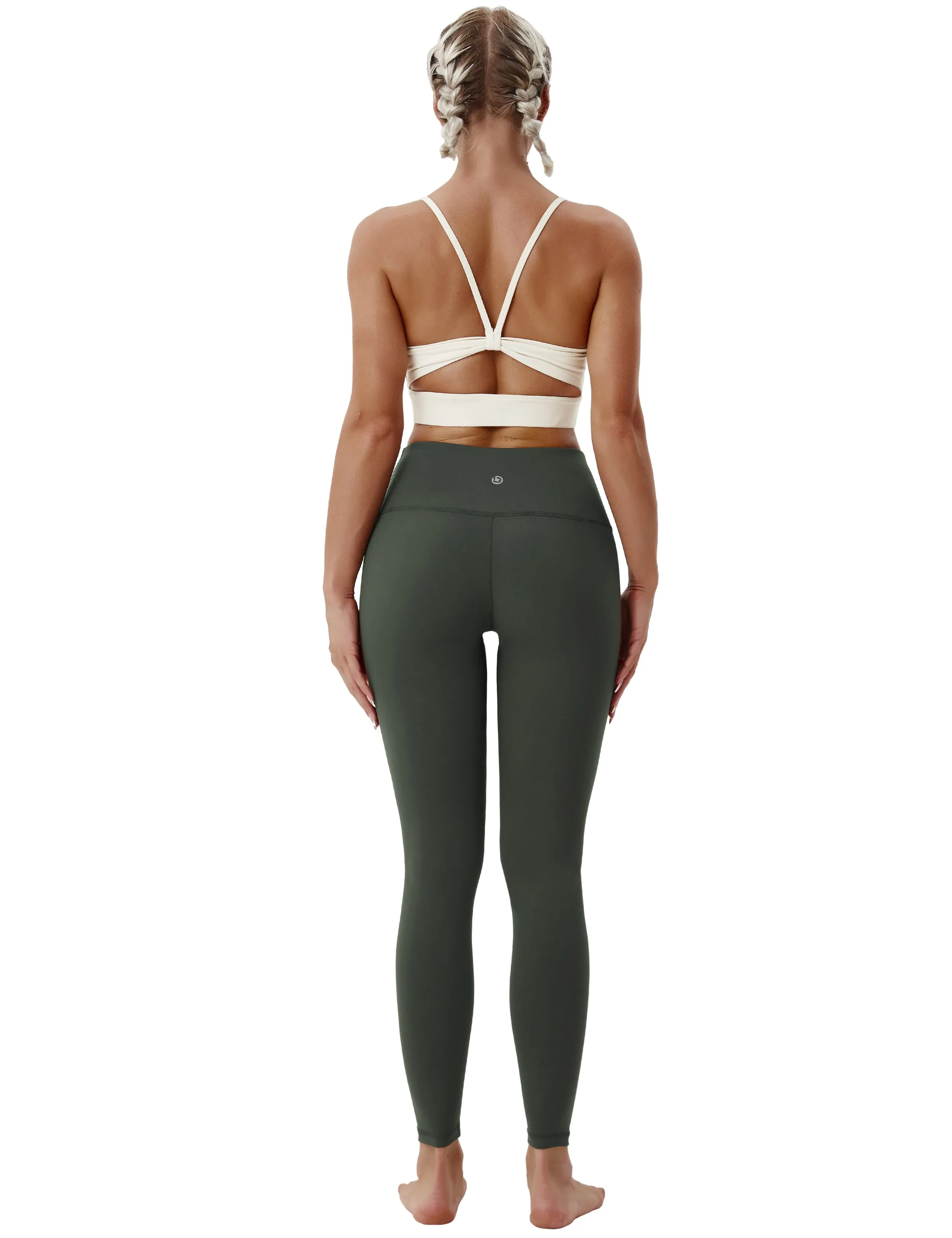 High Waist Plus Size Pants olivegray_Plus Size
