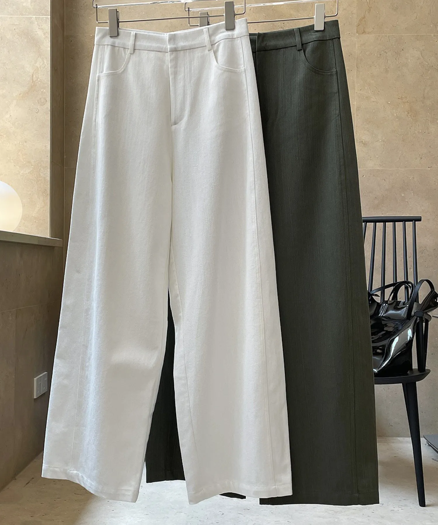 high waist wide leg pants