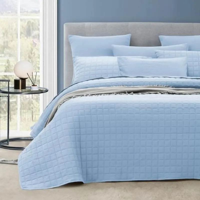 Home Fashion Vintage Stone Wash Blue 7 Piece Coverlet Set